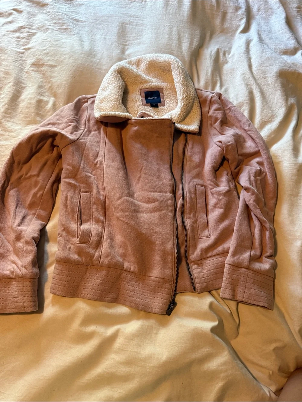 GAP Kids Mauve Jacket with Cream Sherpa Lining